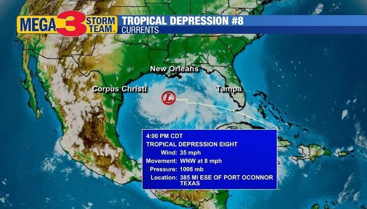 Tropical Depression #8 Currents from the National Hurricane Center